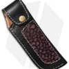 Venture 7.5" V114D Leather Fixed Blade Belt Sheath Black W/Purple Overlay -Knife Shop venture 7 5in sheath black w purple cm