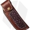 Venture 7.5" V114C Leather Fixed Blade Belt Sheath Brown W/Purple Overlay -Knife Shop venture sheath 7 5in purple ovr cm