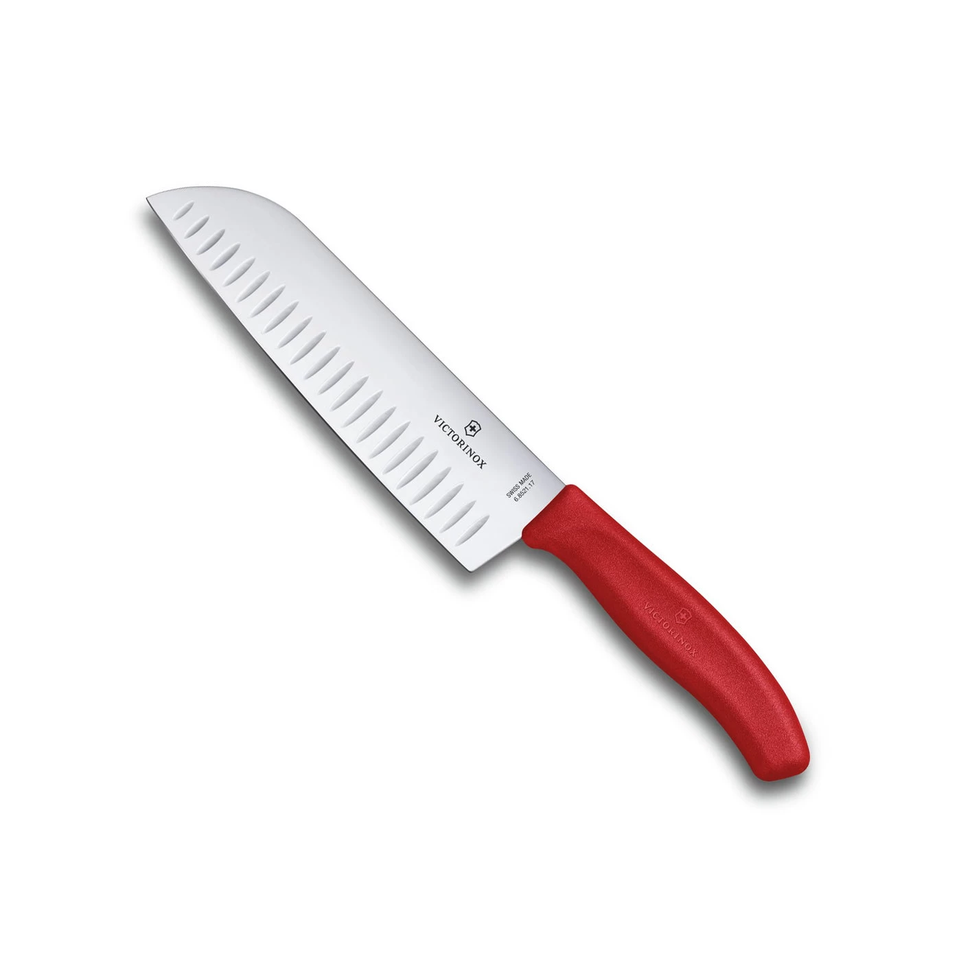 Victorinox Swiss Classic 7" Santoku Knife W/Granton Blade - Red 3 Victorinox Swiss Classic 7" Santoku Knife W/Granton Blade - Red